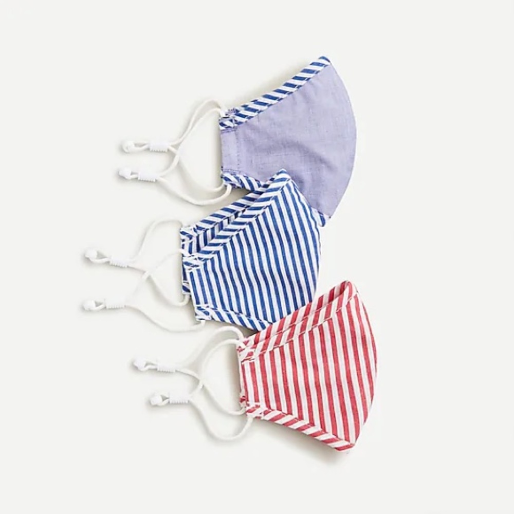 New J. Crew Kids' pack- of-3 nonmedical face masks in mixed prints